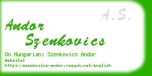 andor szenkovics business card